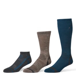 Royal Robbins Venture 3 Pack Unisex Socks Brown, Blue Main Front 47752