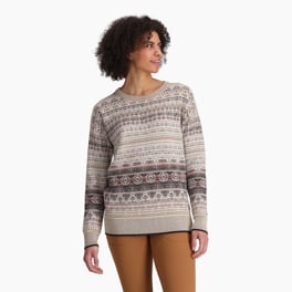 Royal Robbins Women’s Sweaters White, Beige Model Close-up 77400