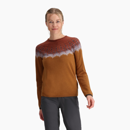 Royal Robbins Women’s Sweaters Brown Model Close-up 77397