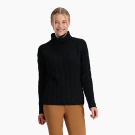 Royal Robbins Women’s Sweaters Black Model Close-up 77412