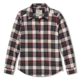 Royal Robbins Lieback Organic Cotton Flannel L/S Women’s Shirts Grey Main Front 61774